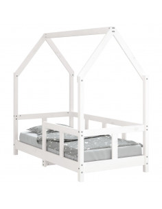Giroletto per Bambini Bianco 70x140cm in Legno Massello di Pino 2