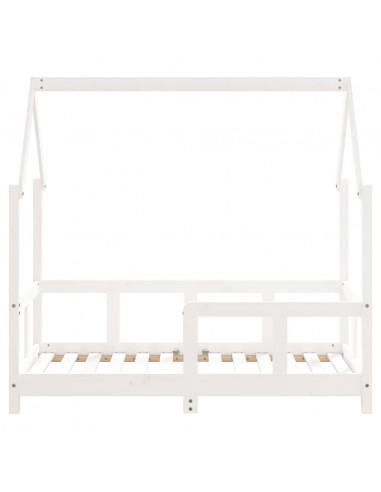 Giroletto per Bambini Bianco 70x140cm in Legno Massello di Pino