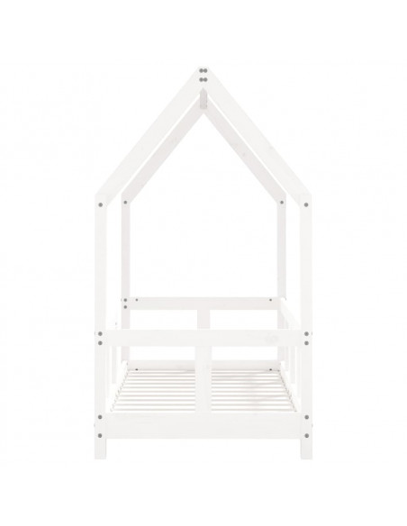 Giroletto per Bambini Bianco 70x140cm in Legno Massello di Pino