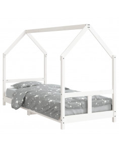 Giroletto per Bambini Bianco 80x200cm in Legno Massello di Pino 2