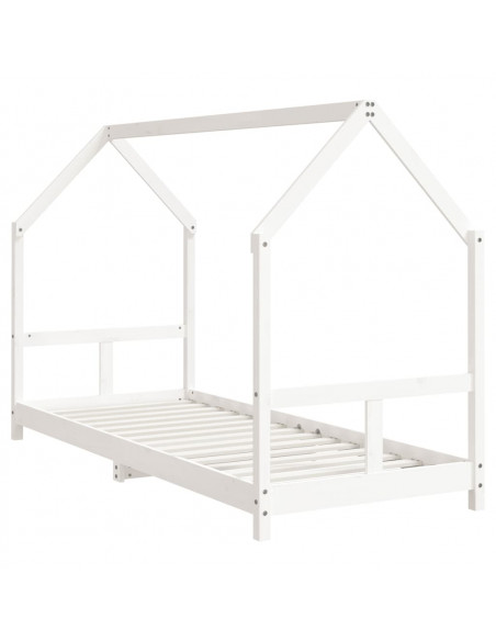 Giroletto per Bambini Bianco 80x200cm in Legno Massello di Pino