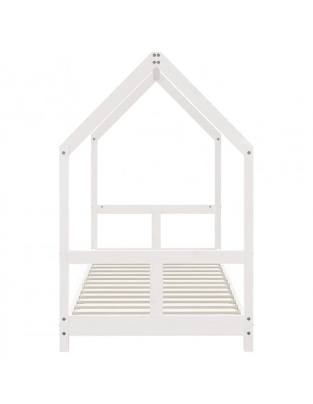 Giroletto per Bambini Bianco 80x200cm in Legno Massello di Pino