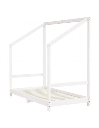 Giroletto per Bambini Bianco 2x(80x160)cm Legno Massello Pino