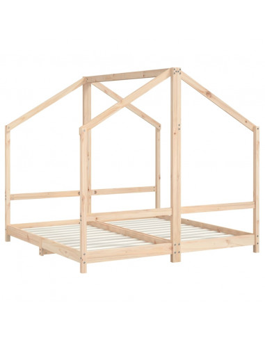 Giroletto per Bambini 2x(80x160) cm in Legno Massello di Pino