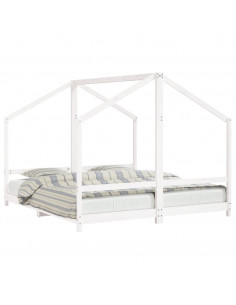 Giroletto per Bambini Bianco 2x(90x200) cm Legno Massello Pino 2