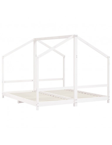 Giroletto per Bambini Bianco 2x(90x200) cm Legno Massello Pino