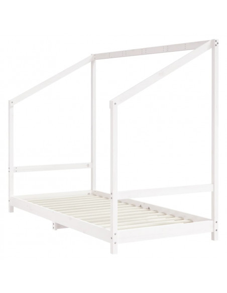 Giroletto per Bambini Bianco 2x(90x200) cm Legno Massello Pino