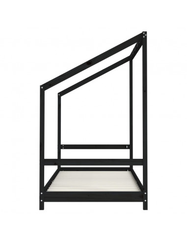 Giroletto per Bambini Nero 2x(90x190) cm Legno Massello di Pino