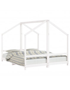 Giroletto per Bambini Bianco 2x(80x200) cm Legno Massello Pino 2