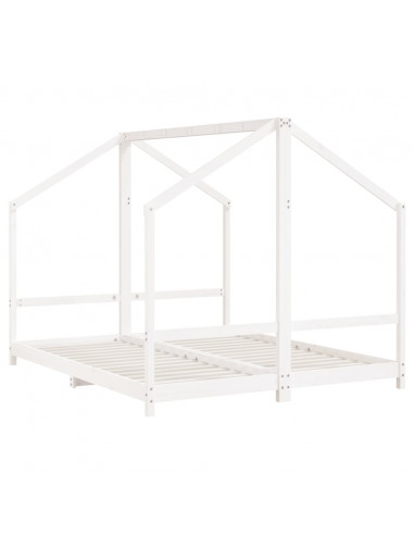 Giroletto per Bambini Bianco 2x(80x200) cm Legno Massello Pino