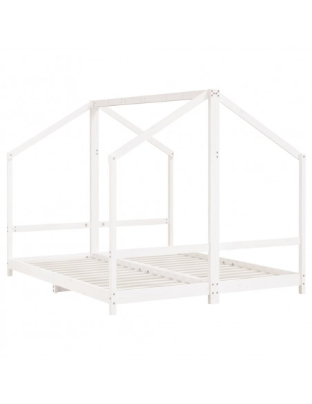 Giroletto per Bambini Bianco 2x(80x200) cm Legno Massello Pino