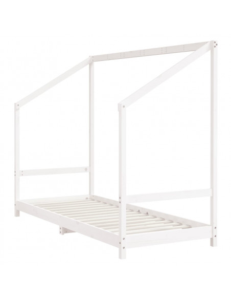 Giroletto per Bambini Bianco 2x(80x200) cm Legno Massello Pino