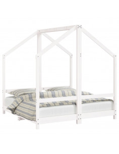 Giroletto per Bambini Bianco 2x(70x140)cm Legno Massello Pino 2