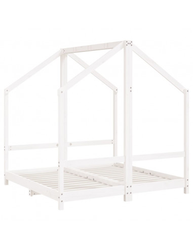 Giroletto per Bambini Bianco 2x(70x140)cm Legno Massello Pino