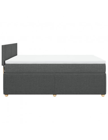 Giroletto a Molle con Materasso Grigio Scuro 160x200 cm Tessuto