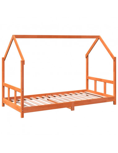 Giroletto per Bambini Marrone Cera 90x190cm Legno Massello Pino
