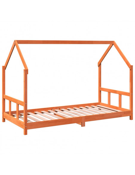 Giroletto per Bambini Marrone Cera 90x190cm Legno Massello Pino