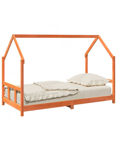 Giroletto per Bambini Marrone Cera 90x190cm Legno Massello Pino