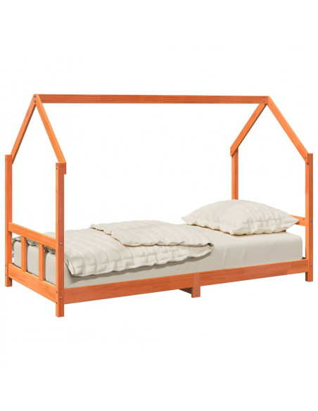 Giroletto per Bambini Marrone Cera 90x190cm Legno Massello Pino