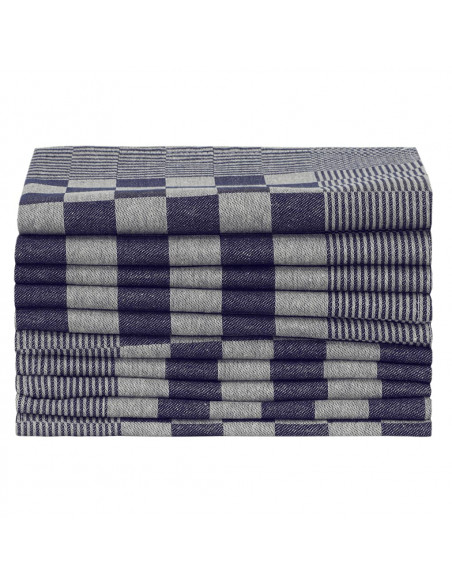 Strofinacci da Cucina 10 pz Blu e Bianchi 50x70 cm in Cotone