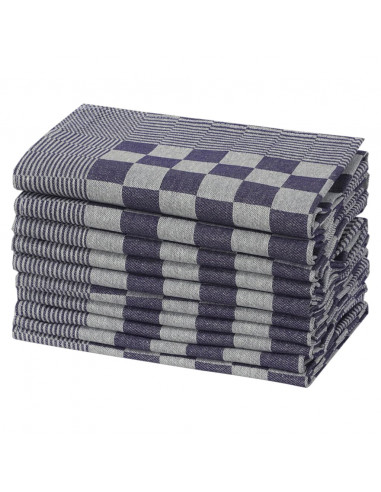 Strofinacci da Cucina 50 pz Blu e Bianchi 50x70 cm in Cotone