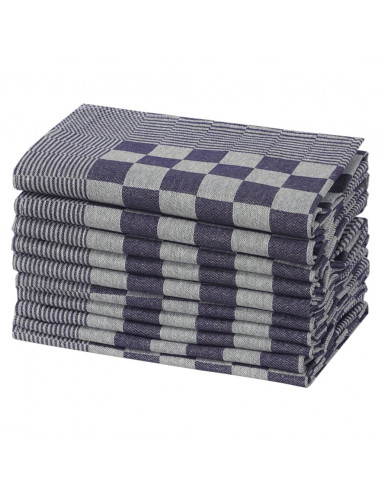 Strofinacci da Cucina 20 pz Blu e Bianchi 50x70 cm in Cotone