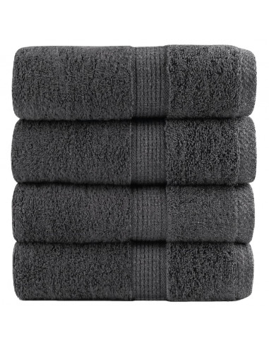 Salviette Premium 4 pz Antracite 30x30 cm 600gsm 100% Cotone