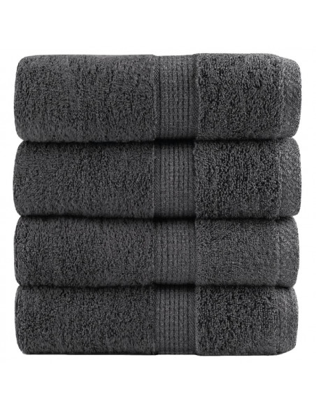 Salviette Premium 4 pz Antracite 30x30 cm 600gsm 100% Cotone