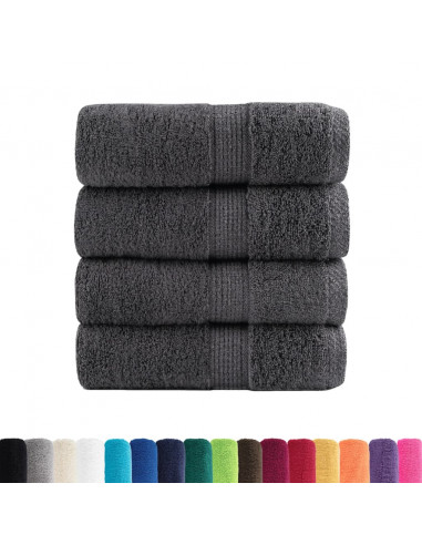 Salviette Premium 4 pz Antracite 30x30 cm 600gsm 100% Cotone