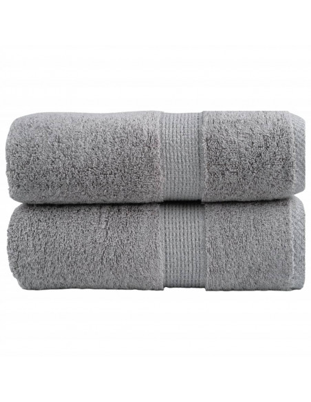 Salviette Premium 2 pz Grigie 30x30 cm 600gsm 100% Cotone
