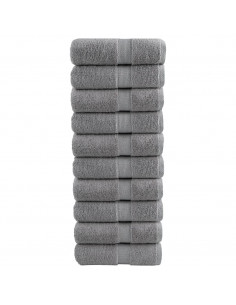 Salviette Premium 10 pz Grigie 30x30 cm 600gsm 100% Cotone 2