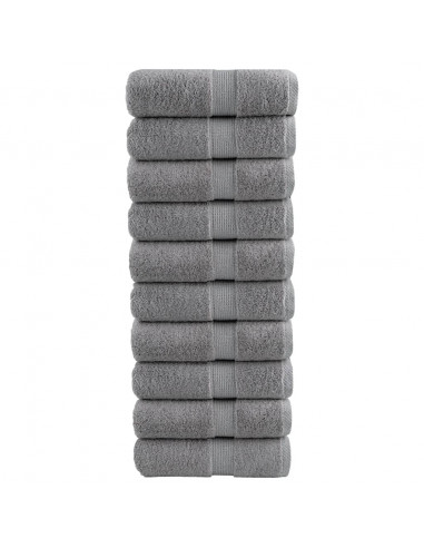 Salviette Premium 10 pz Grigie 30x30 cm 600gsm 100% Cotone