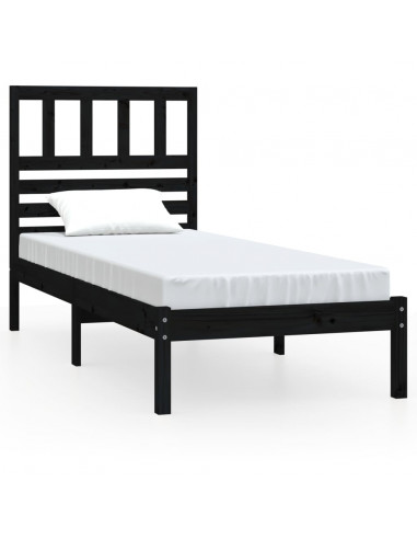 Giroletto Nero 75x190 cm Small Single in Legno Massello di Pino