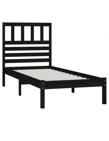 Giroletto Nero 75x190 cm Small Single in Legno Massello di Pino