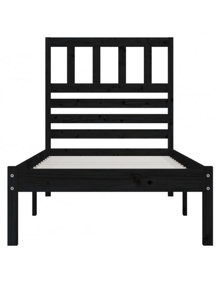 Giroletto Nero 75x190 cm Small Single in Legno Massello di Pino