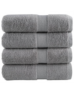 Salviette Premium 4 pz Grigie 30x30 cm 600gsm 100% Cotone 2