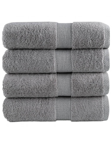 Salviette Premium 4 pz Grigie 30x30 cm 600gsm 100% Cotone