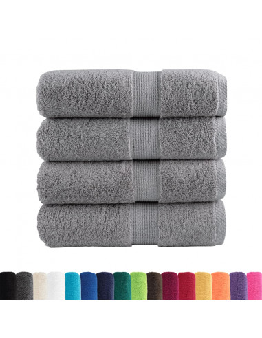 Salviette Premium 4 pz Grigie 30x30 cm 600gsm 100% Cotone