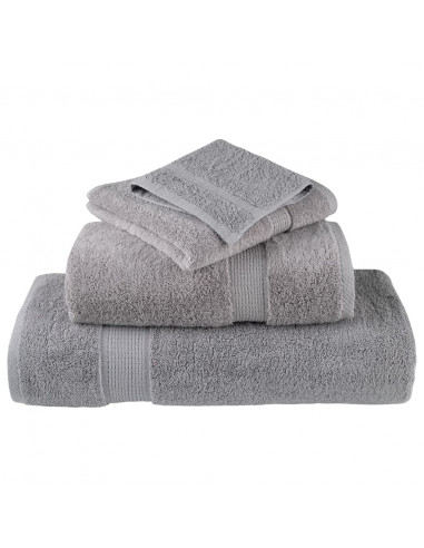 Salviette Premium 4 pz Grigie 30x30 cm 600gsm 100% Cotone