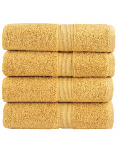 Salviette Premium 4 pz Oro 30x30 cm 600gsm 100% Cotone 2