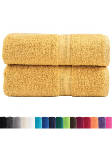 Salviette Premium 2 pz Oro 30x30 cm 600gsm 100% Cotone