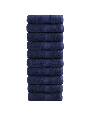 Salviette Premium 10 pz Blu Navy 30x30 cm 600gsm 100% Cotone