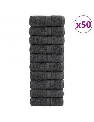 Salviette Premium 50 pz Antracite 30x30 cm 600gsm 100% Cotone