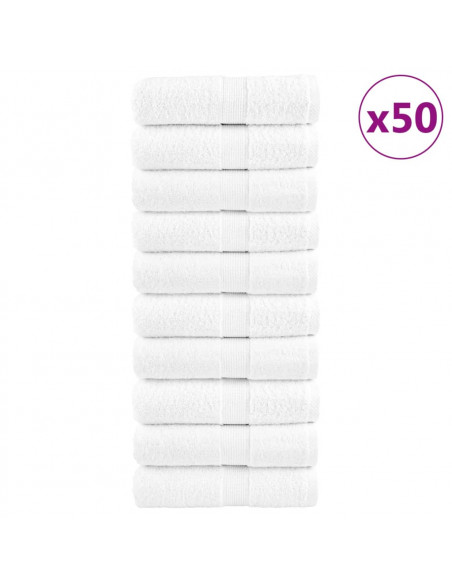 Salviette Premium 50 pz Bianche 30x30 cm 600gsm 100% Cotone