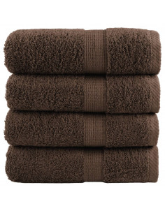 Salviette Premium 4 pz Marroni 30x30 cm 600gsm 100% Cotone 2