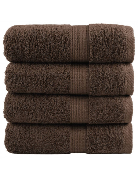 Salviette Premium 4 pz Marroni 30x30 cm 600gsm 100% Cotone