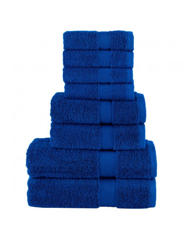 Set Asciugamani 8 pz Blu 600 gsm 100% Cotone