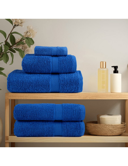Set Asciugamani 8 pz Blu 600 gsm 100% Cotone