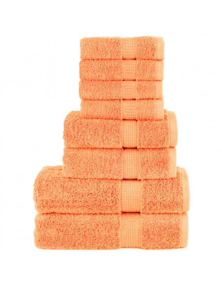 Set Asciugamani 8 pz Arancioni 600 gsm 100% Cotone