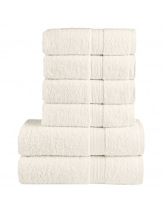 Set Asciugamani 6 pz Crema 600 gsm 100% Cotone 2